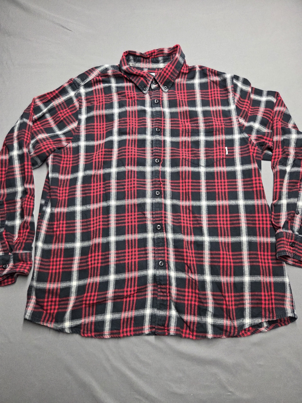 Classic Red & Black Plaid Button-Up Shirt - Men's Casual